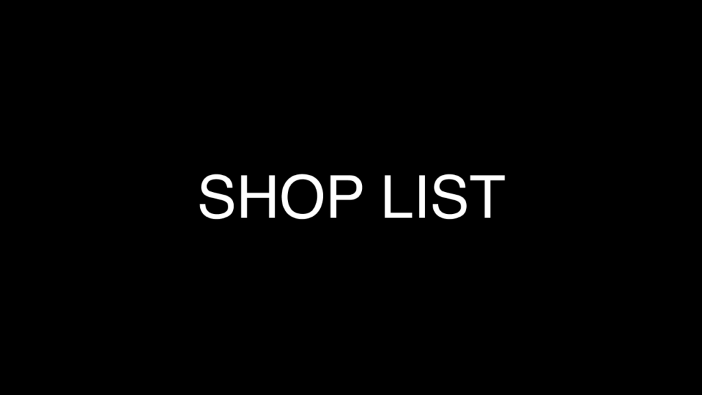 SHOP LIST